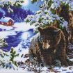 Rhinestone painting "Connecting rod Bear" 52 x 42 cm
